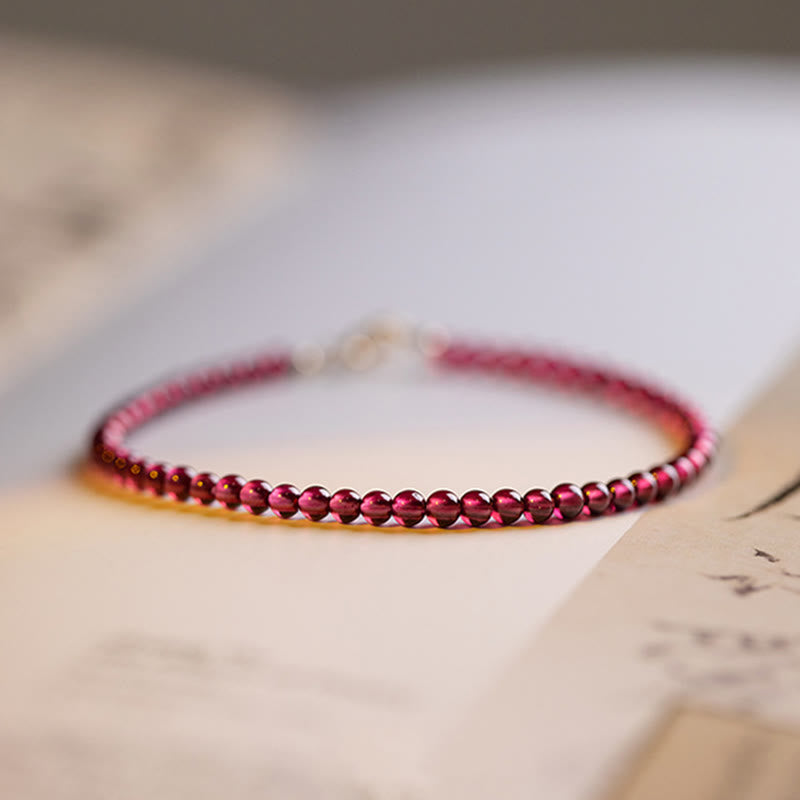 KarmaRipple's 3mm Authentic Small Garnet Ultra-Thin Beadwork Protection Bracelet p3