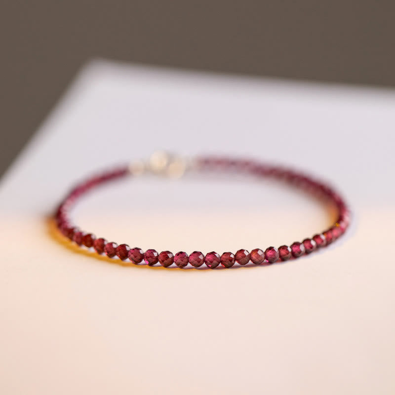 KarmaRipple's 3mm Authentic Small Garnet Ultra-Thin Beadwork Protection Bracelet p9