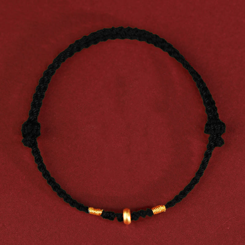 KarmaRipple's 999 Gold Small Fortunate Beadwork String Protection Fortune Woven Bracelet Anklet p24