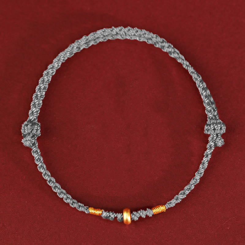 KarmaRipple's 999 Gold Small Fortunate Beadwork String Protection Fortune Woven Bracelet Anklet p25
