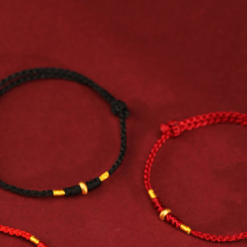 KarmaRipple's 999 Gold Small Fortunate Beadwork String Protection Fortune Woven Bracelet Anklet p12