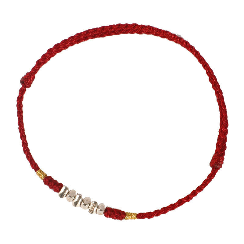 KarmaRipple's 925 Sterling Silver String Protection Fortune Ultra-Thin Woven Bracelet Anklet p11