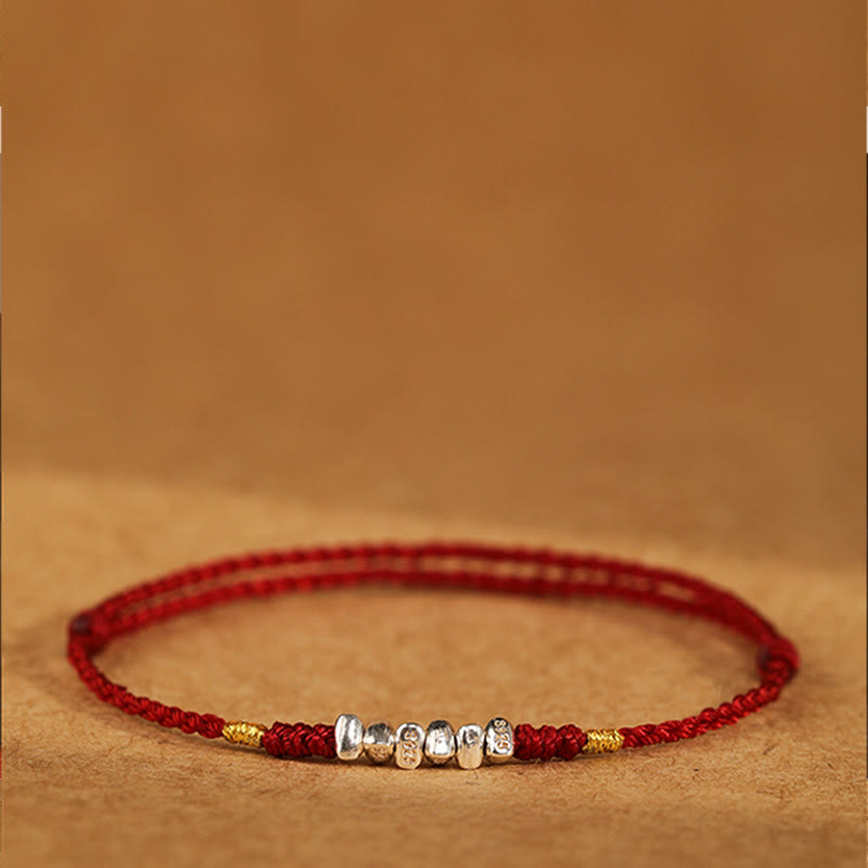 KarmaRipple's 925 Sterling Silver String Protection Fortune Ultra-Thin Woven Bracelet Anklet p6
