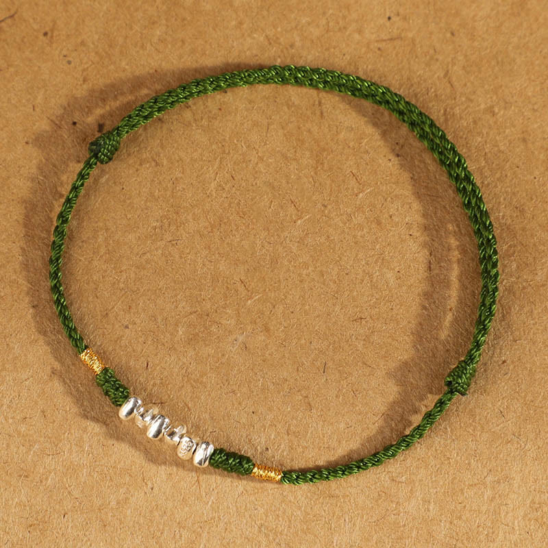 KarmaRipple's 925 Sterling Silver String Protection Fortune Ultra-Thin Woven Bracelet Anklet p4
