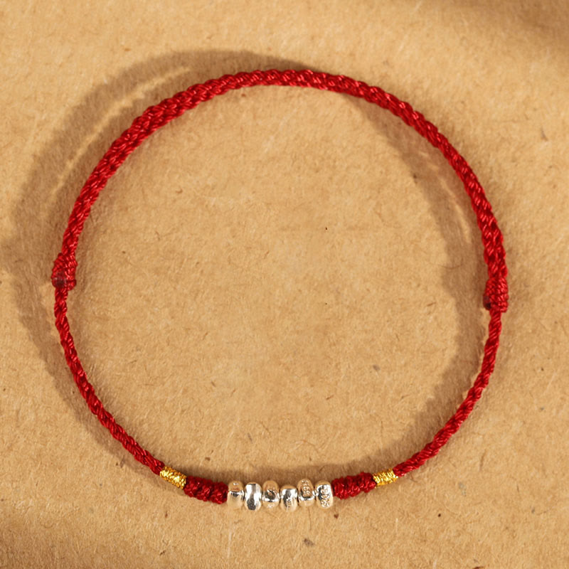 KarmaRipple's 925 Sterling Silver String Protection Fortune Ultra-Thin Woven Bracelet Anklet p22
