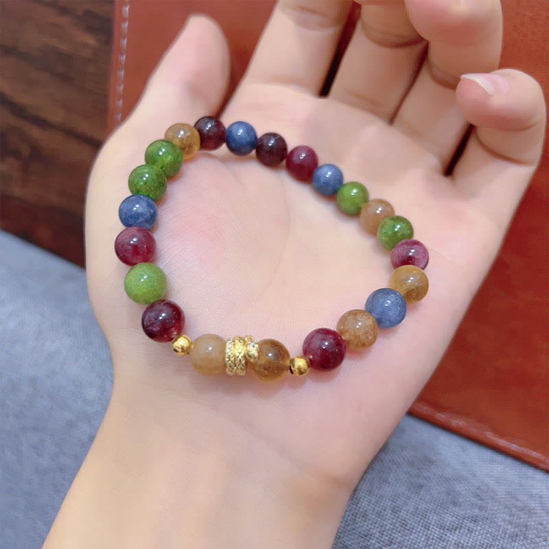 KarmaRipple's Tourmaline Gold Plated Bronze Year of the Snake Love Bracelet p5
