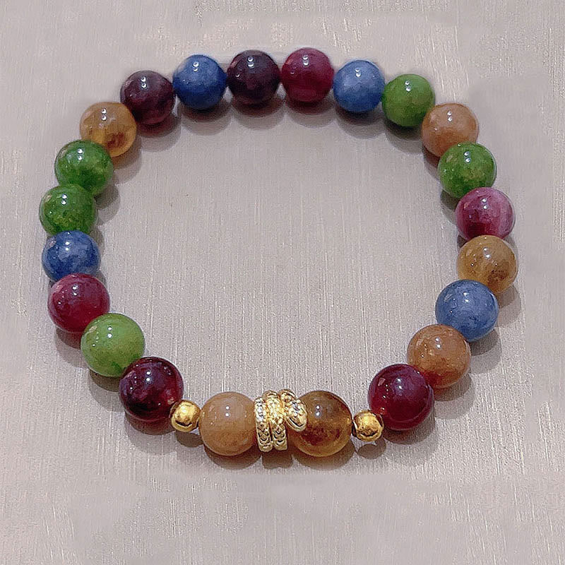 KarmaRipple's Tourmaline Gold Plated Bronze Year of the Snake Love Bracelet p1