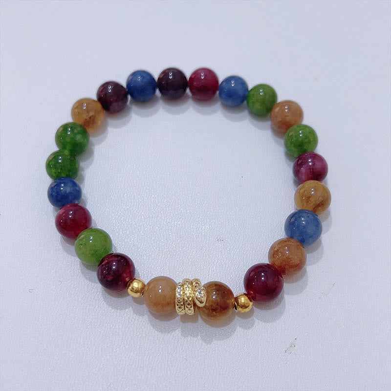 KarmaRipple's Tourmaline Gold Plated Bronze Year of the Snake Love Bracelet p2