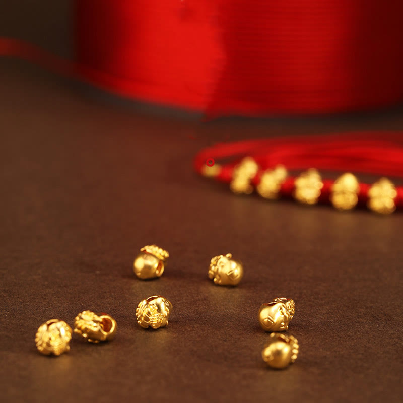 KarmaRipple's 999 Gold Ingot Coin Ruyi Gourd Fu Character Year of the Snake Red String Belly Chain p14