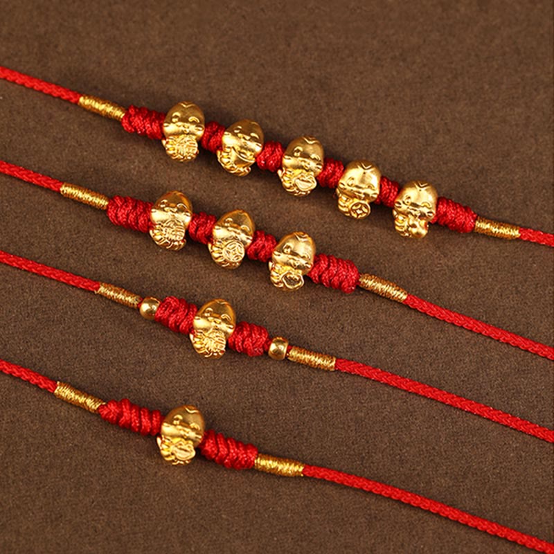 KarmaRipple's 999 Gold Ingot Coin Ruyi Gourd Fu Character Year of the Snake Red String Belly Chain p19