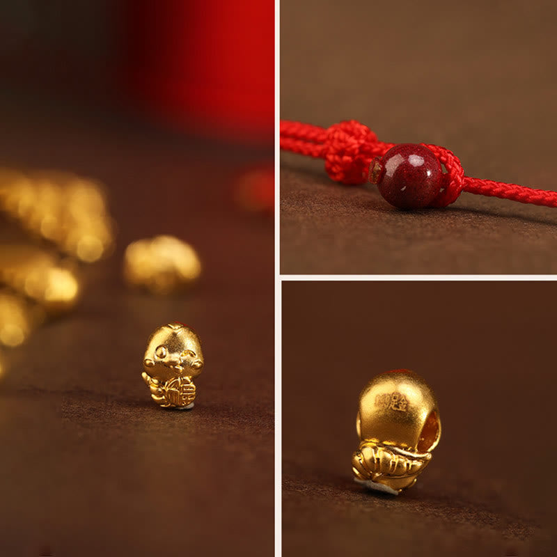 KarmaRipple's 999 Gold Ingot Coin Ruyi Gourd Fu Character Year of the Snake Red String Belly Chain p16