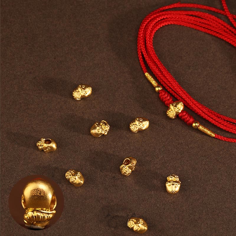 KarmaRipple's 999 Gold Ingot Coin Ruyi Gourd Fu Character Year of the Snake Red String Belly Chain p17