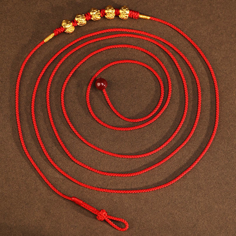 KarmaRipple's 999 Gold Ingot Coin Ruyi Gourd Fu Character Year of the Snake Red String Belly Chain p8