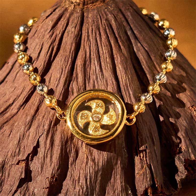 KarmaRipple's Feng Sheng Shui Qi Bronze Brass Rotatable Windmill Bead Protection Woven Bracelet p2