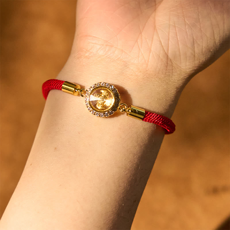 KarmaRipple's Red String Bronze Brass Rotatable Windmill Feng Sheng Shui Qi Protection Woven Bracelet p5