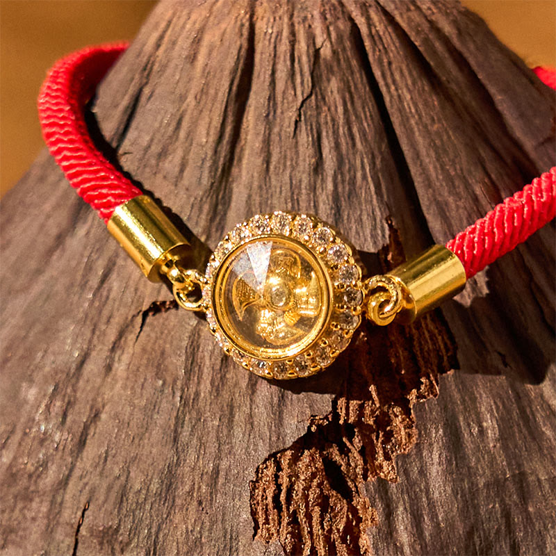 KarmaRipple's Red String Bronze Brass Rotatable Windmill Feng Sheng Shui Qi Protection Woven Bracelet p4