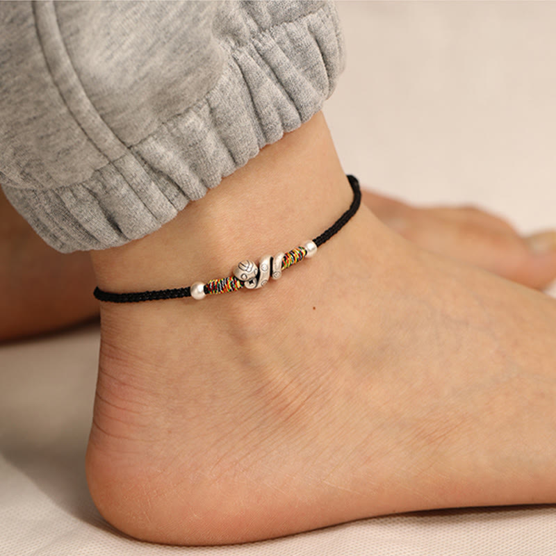 KarmaRipple's Red String 999 Sterling Silver Year Of The Snake Anklet p17
