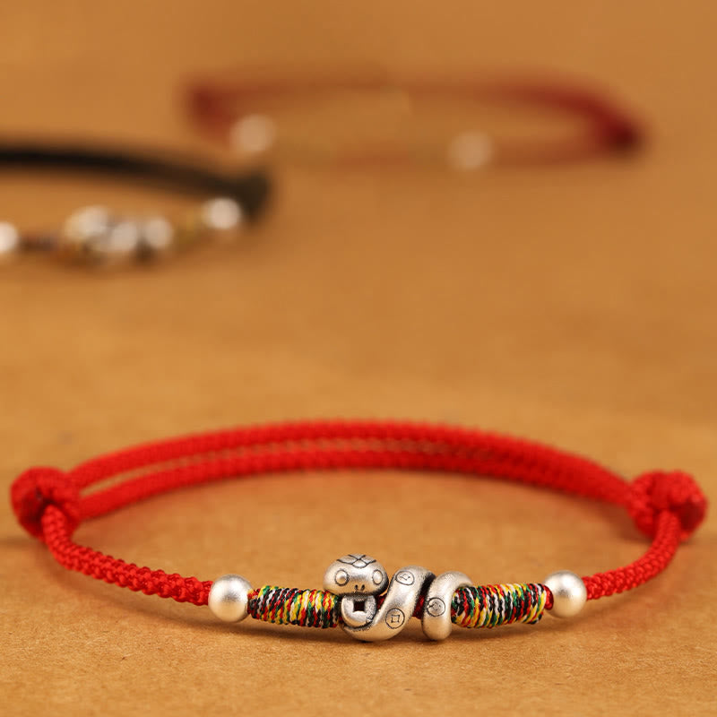 KarmaRipple's Red String 999 Sterling Silver Year Of The Snake Anklet p4