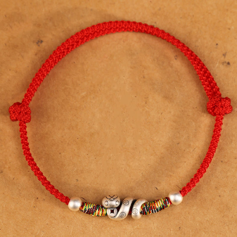 KarmaRipple's Red String 999 Sterling Silver Year Of The Snake Anklet p6
