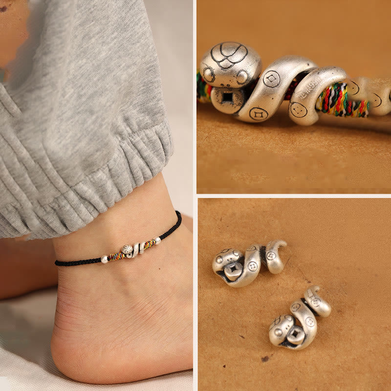 KarmaRipple's Red String 999 Sterling Silver Year Of The Snake Anklet p13