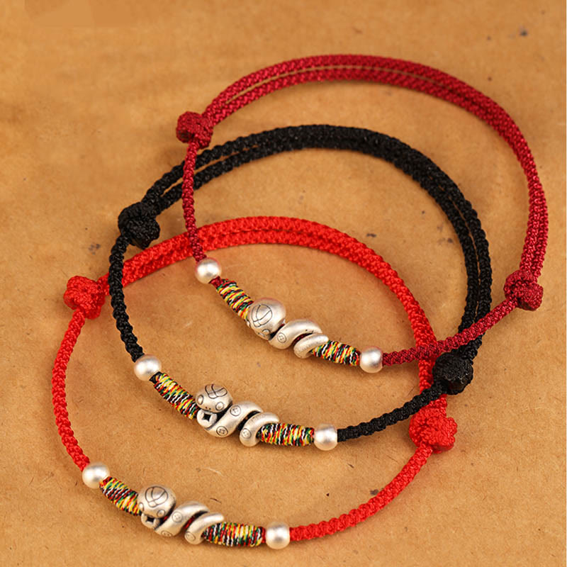 KarmaRipple's Red String 999 Sterling Silver Year Of The Snake Anklet p10