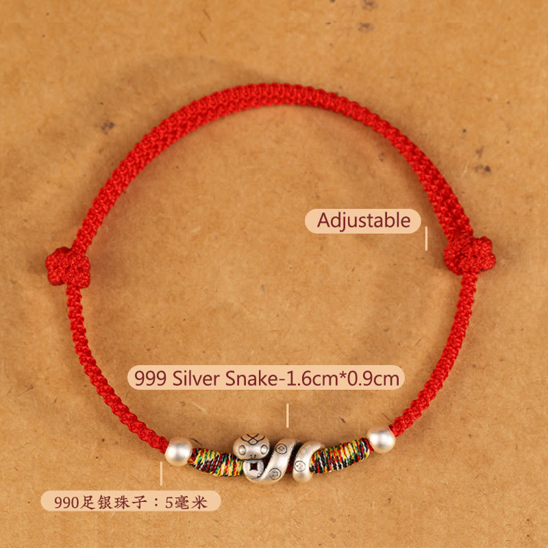 KarmaRipple's Red String 999 Sterling Silver Year Of The Snake Anklet p5