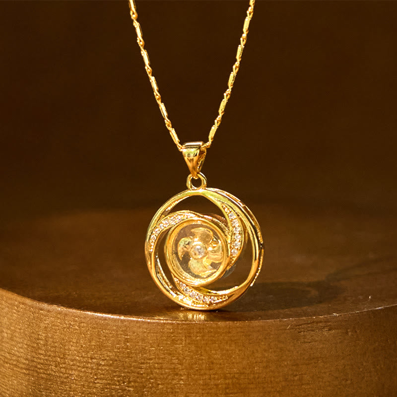 KarmaRipple's Gold plated Bronze Brass Rotatable Windmill Fortune Pendant Necklace p12