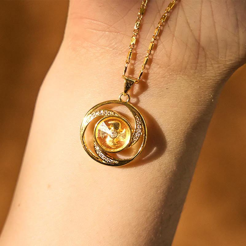 KarmaRipple's Gold plated Bronze Brass Rotatable Windmill Fortune Pendant Necklace p13