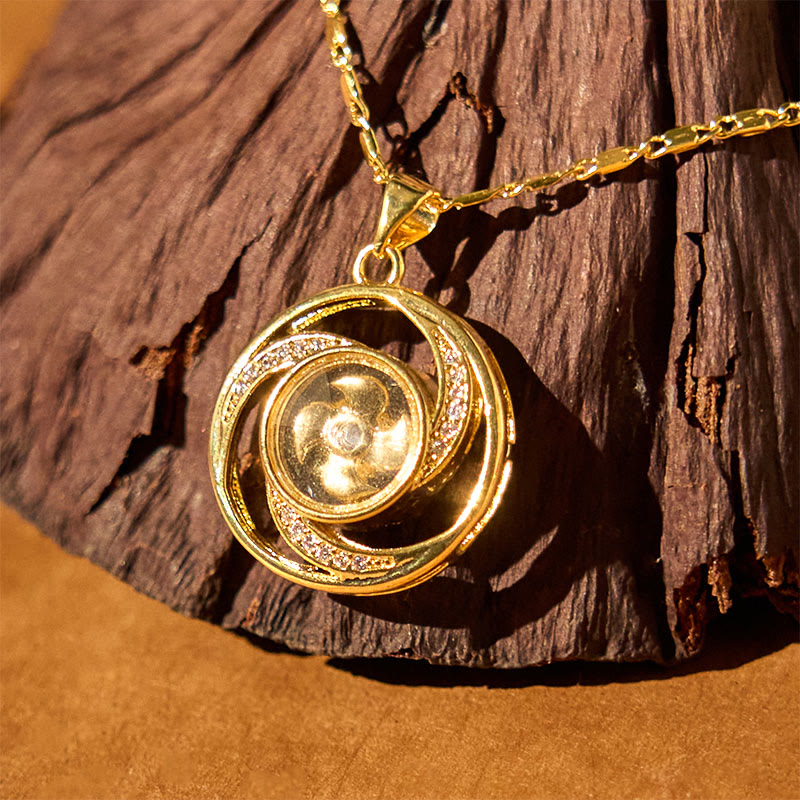 KarmaRipple's Gold plated Bronze Brass Rotatable Windmill Fortune Pendant Necklace p15