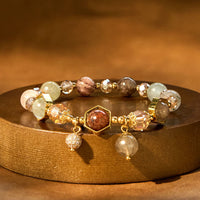 KarmaRipple's Authentic Colored Rutilated Quartz Amethyst Protection Bracelet