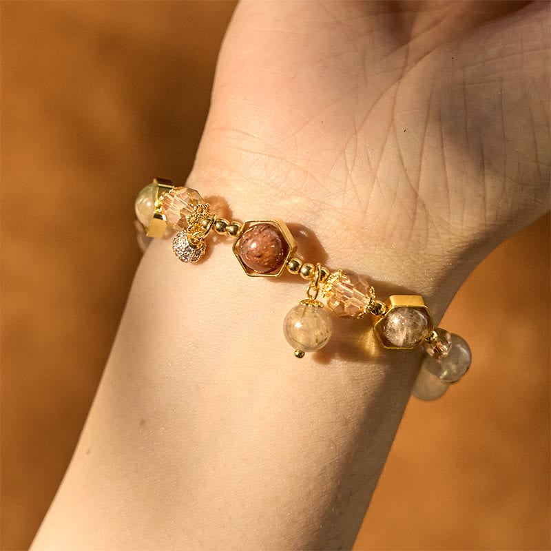 KarmaRipple's Authentic Colored Rutilated Quartz Amethyst Protection Bracelet p3