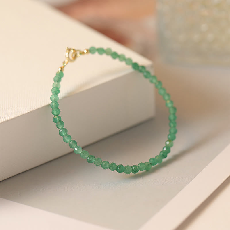 KarmaRipple's 3mm Small Green Aventurine Ultra-Thin Beadwork Fortune Bracelet p3