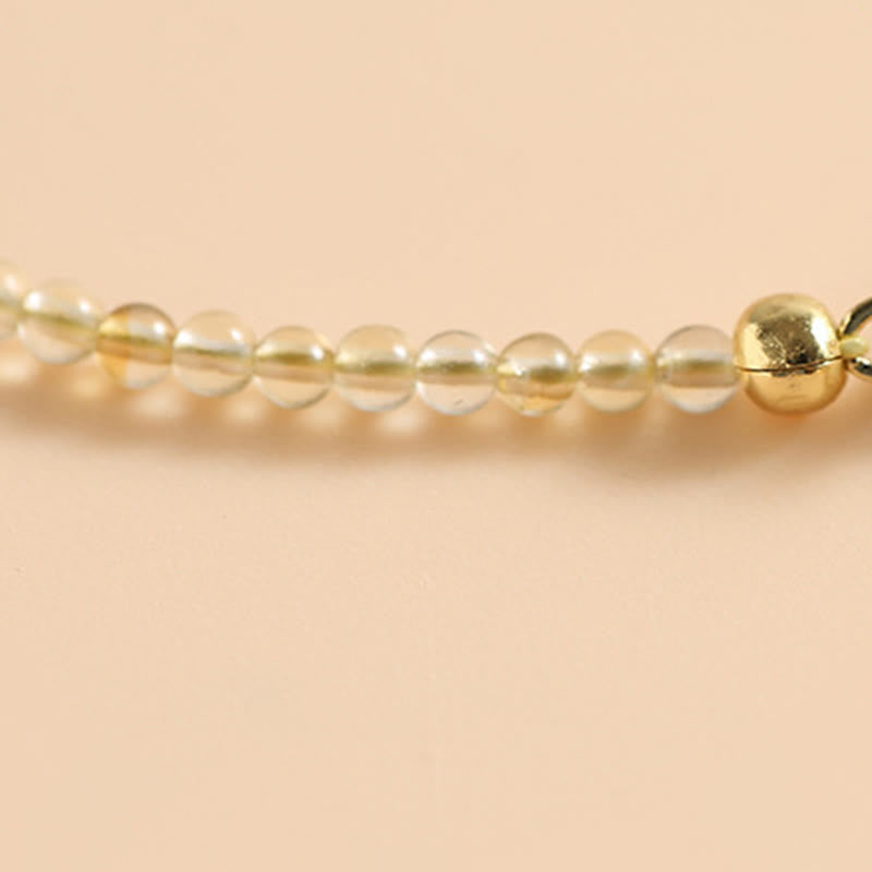 KarmaRipple's 2.5mm Ultra-thin Citrine Tourmaline 14K Gold Filled Bronze Beadwork Prosperity Bracelet p4