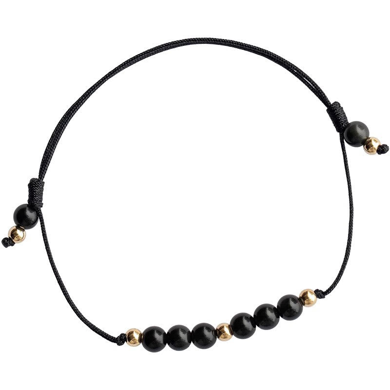 KarmaRipple's Smoky Quartz Black Obsidian Ultra-thin Beadwork Success Bracelet p11