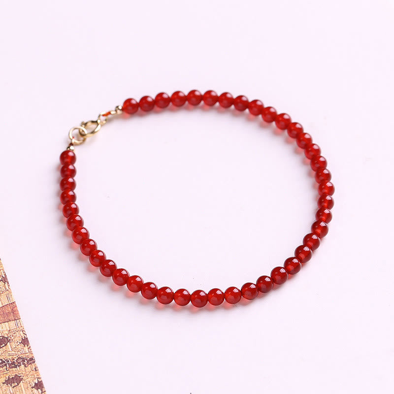 KarmaRipple's Small Red Agate Ultra-thin Beadwork Calm Bracelet p12