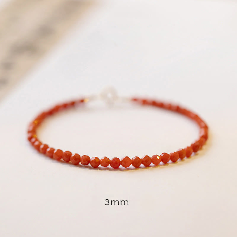 KarmaRipple's Authentic Cherry Persimmon Red Agate Ultra-thin Beadwork Confidence Bracelet p4