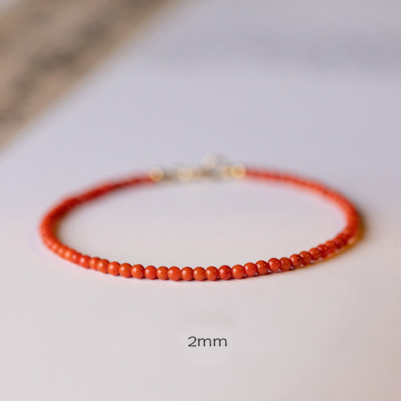 KarmaRipple's Authentic Cherry Persimmon Red Agate Ultra-thin Beadwork Confidence Bracelet p26