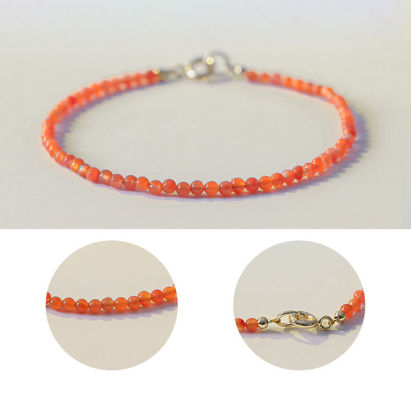 KarmaRipple's Authentic Cherry Persimmon Red Agate Ultra-thin Beadwork Confidence Bracelet p8