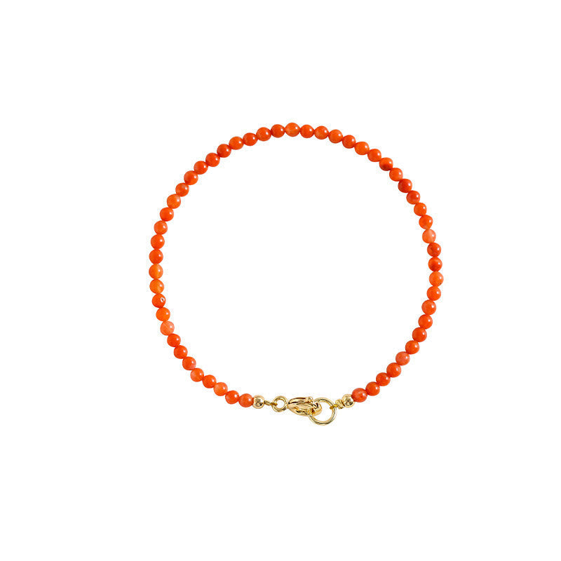 KarmaRipple's Authentic Cherry Persimmon Red Agate Ultra-thin Beadwork Confidence Bracelet p15