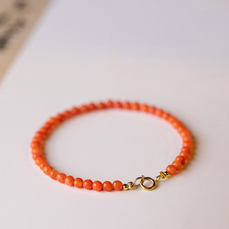 KarmaRipple's Authentic Cherry Persimmon Red Agate Ultra-thin Beadwork Confidence Bracelet p14