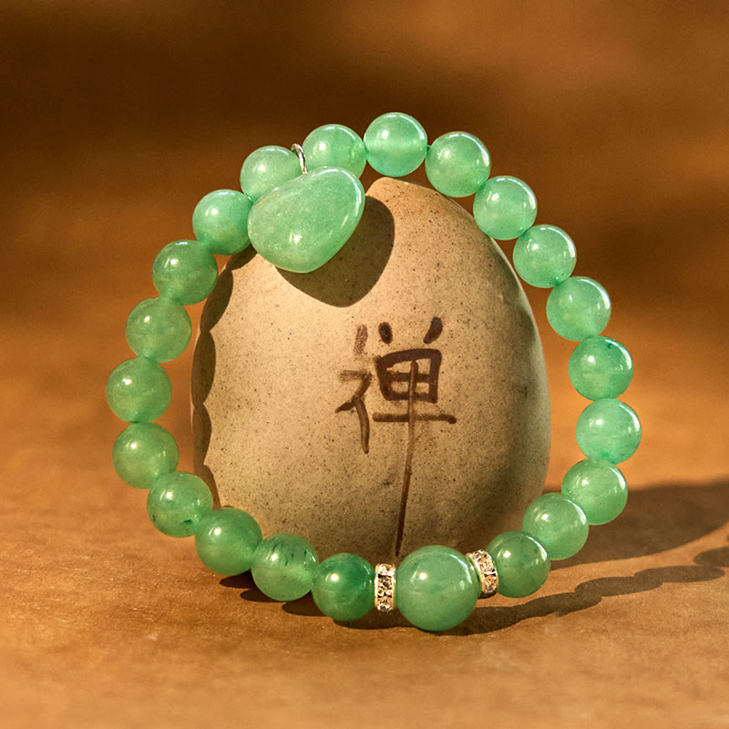 KarmaRipple's Various Gemstone Green Aventurine Love Heart Balance Bracelet p9