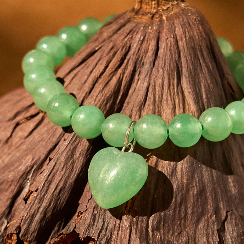 KarmaRipple's Various Gemstone Green Aventurine Love Heart Balance Bracelet p10