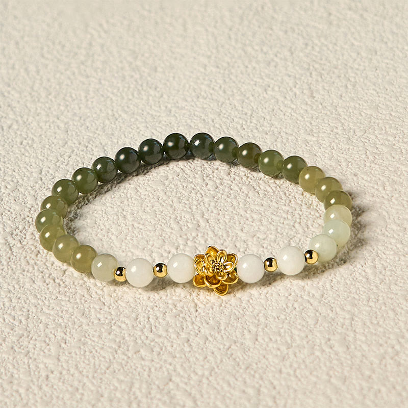 KarmaRipple's Authentic Hetian Jade Gradient Lotus Abundance Bracelet p4