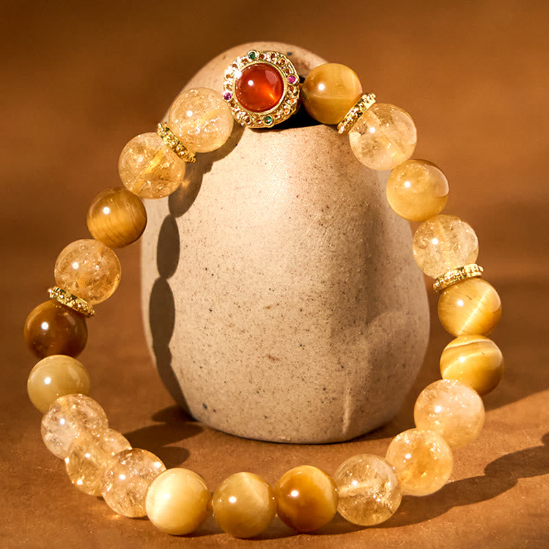 KarmaRipple's Citrine Tiger Eye Red Agate Generosity Bracelet p2