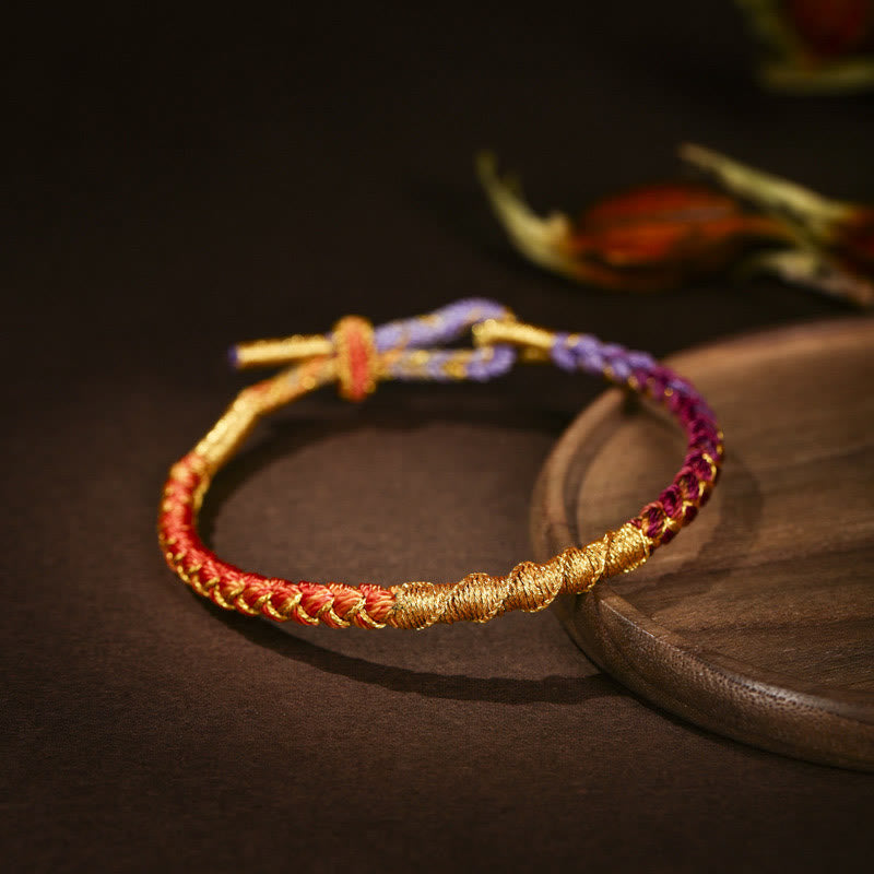 KarmaRipple's Tibetan Colorful Gold Thread Dragon Scale Weave Protection Woven Bracelet p5