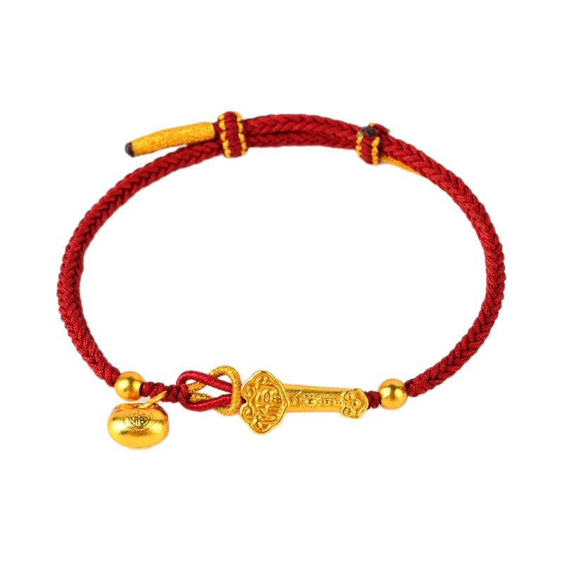 KarmaRipple's Red String Fu Character Ingot Ruyi Stick Fortune Woven Bracelet p12