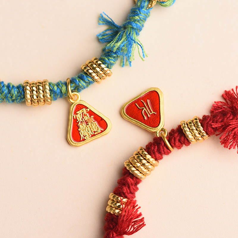KarmaRipple's Tibetan String Zakiram Goddess Of Wealth Flower Tassel Protection Bracelet p14