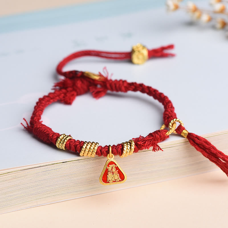 KarmaRipple's Tibetan String Zakiram Goddess Of Wealth Flower Tassel Protection Bracelet p1