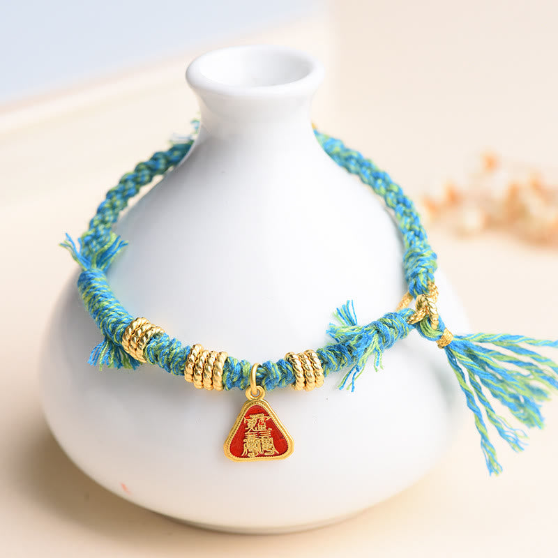 KarmaRipple's Tibetan String Zakiram Goddess Of Wealth Flower Tassel Protection Bracelet p12