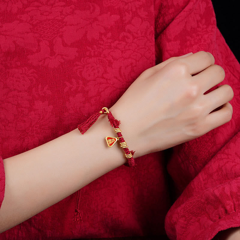 KarmaRipple's Tibetan String Zakiram Goddess Of Wealth Flower Tassel Protection Bracelet p5